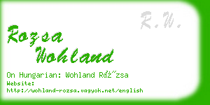 rozsa wohland business card